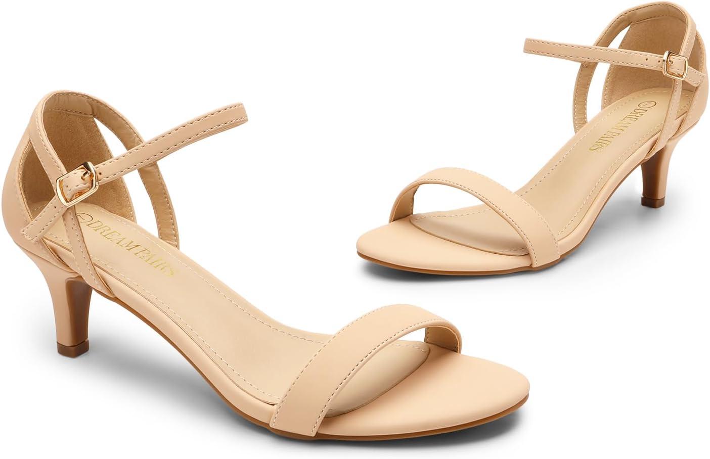 imageDREAM PAIRS Womens Lexii Fashion Stilettos Open Toe Pump Heel SandalsNudeNubuck
