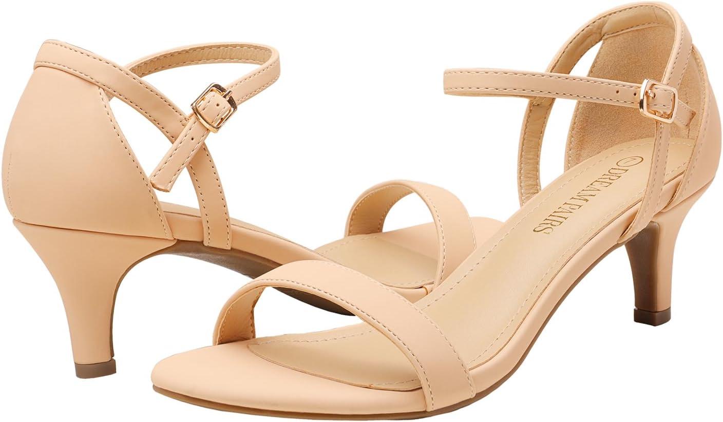 imageDREAM PAIRS Womens Lexii Fashion Stilettos Open Toe Pump Heel SandalsNudeNubuck