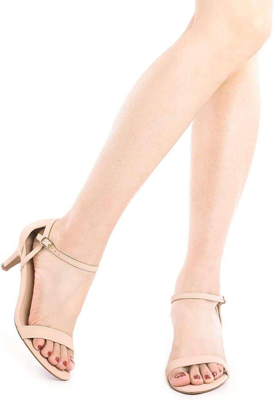imageDREAM PAIRS Womens Lexii Fashion Stilettos Open Toe Pump Heel SandalsNudeNubuck
