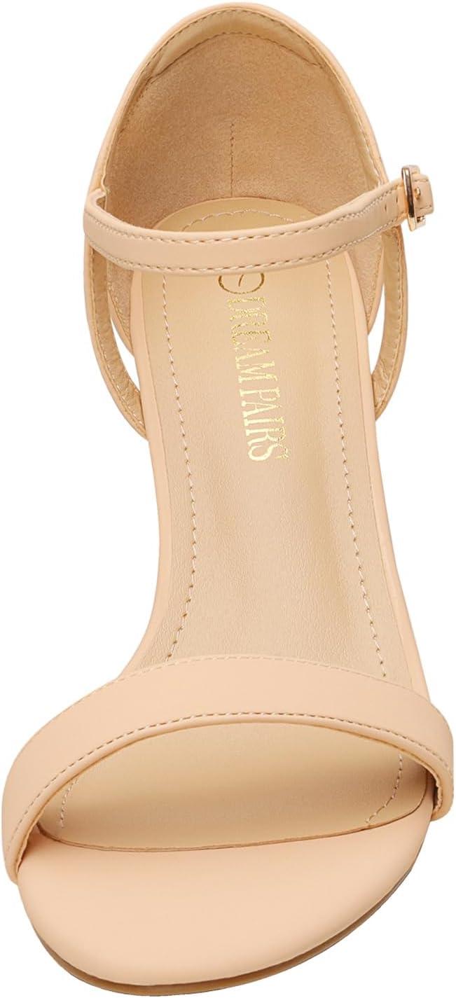 imageDREAM PAIRS Womens Lexii Fashion Stilettos Open Toe Pump Heel SandalsNudeNubuck