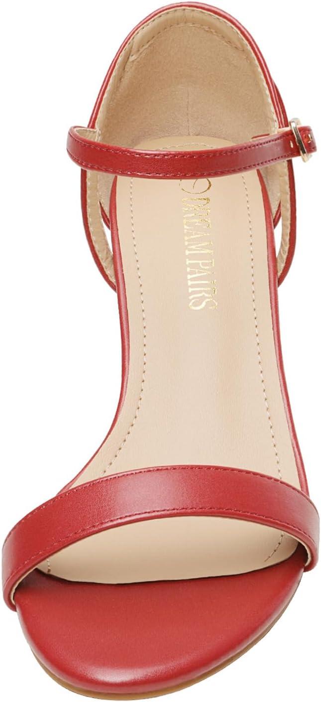 imageDREAM PAIRS Womens Lexii Fashion Stilettos Open Toe Pump Heel SandalsRed Pu
