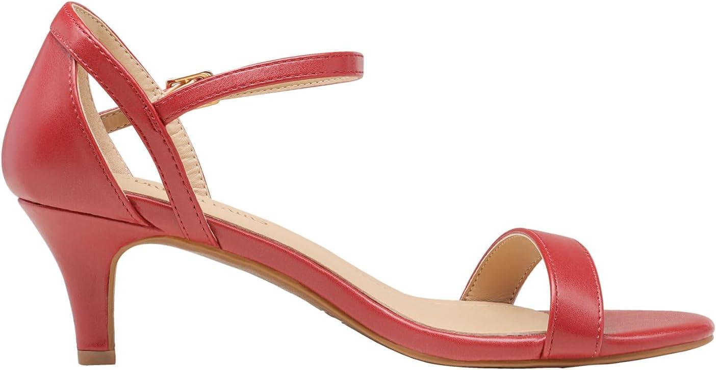 imageDREAM PAIRS Womens Lexii Fashion Stilettos Open Toe Pump Heel SandalsRed Pu