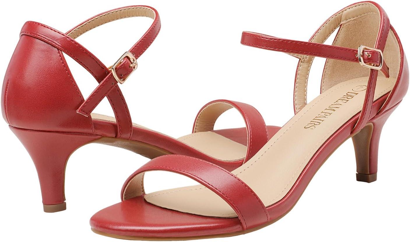 imageDREAM PAIRS Womens Lexii Fashion Stilettos Open Toe Pump Heel SandalsRed Pu