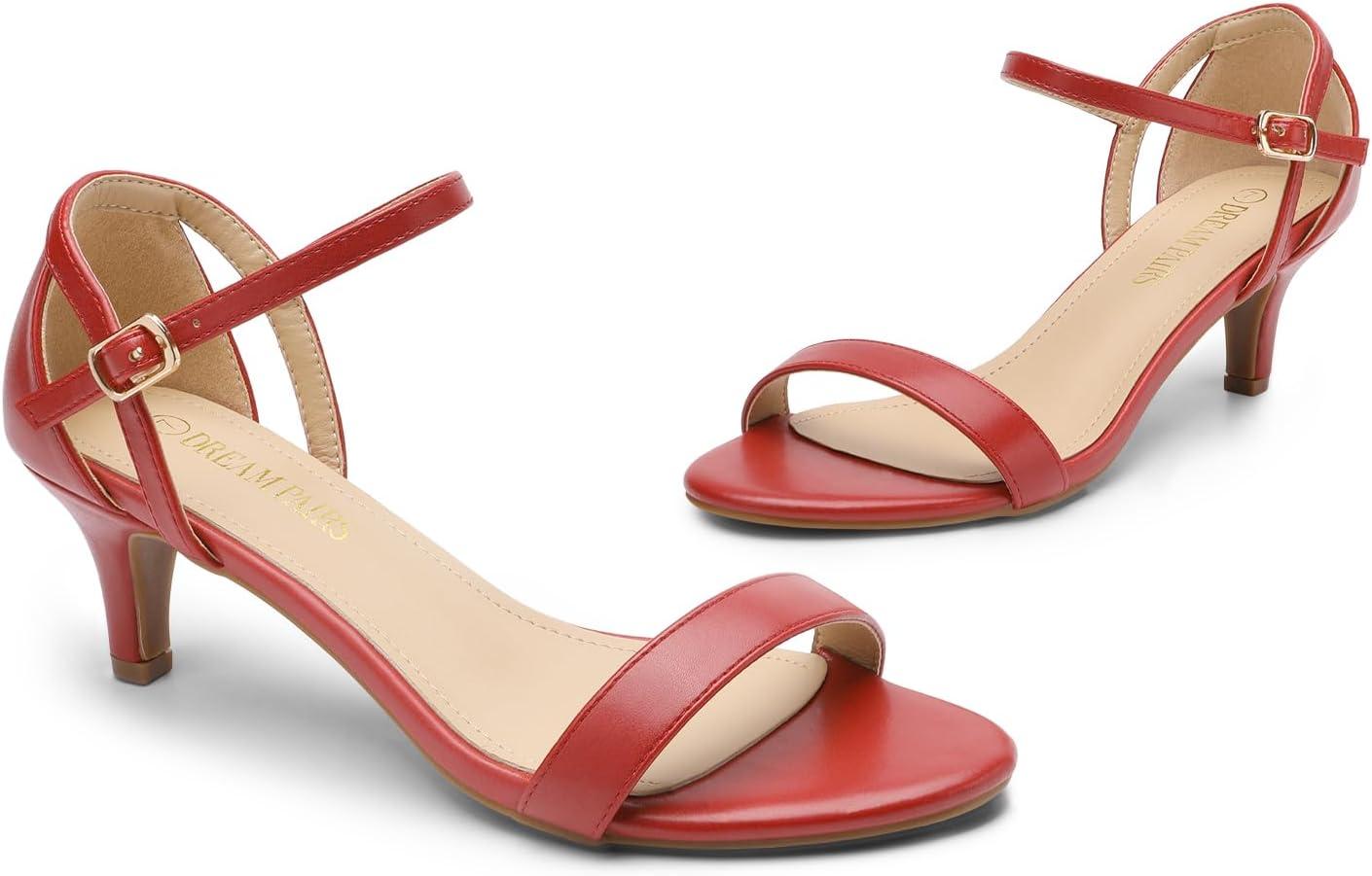 imageDREAM PAIRS Womens Lexii Fashion Stilettos Open Toe Pump Heel SandalsRed Pu