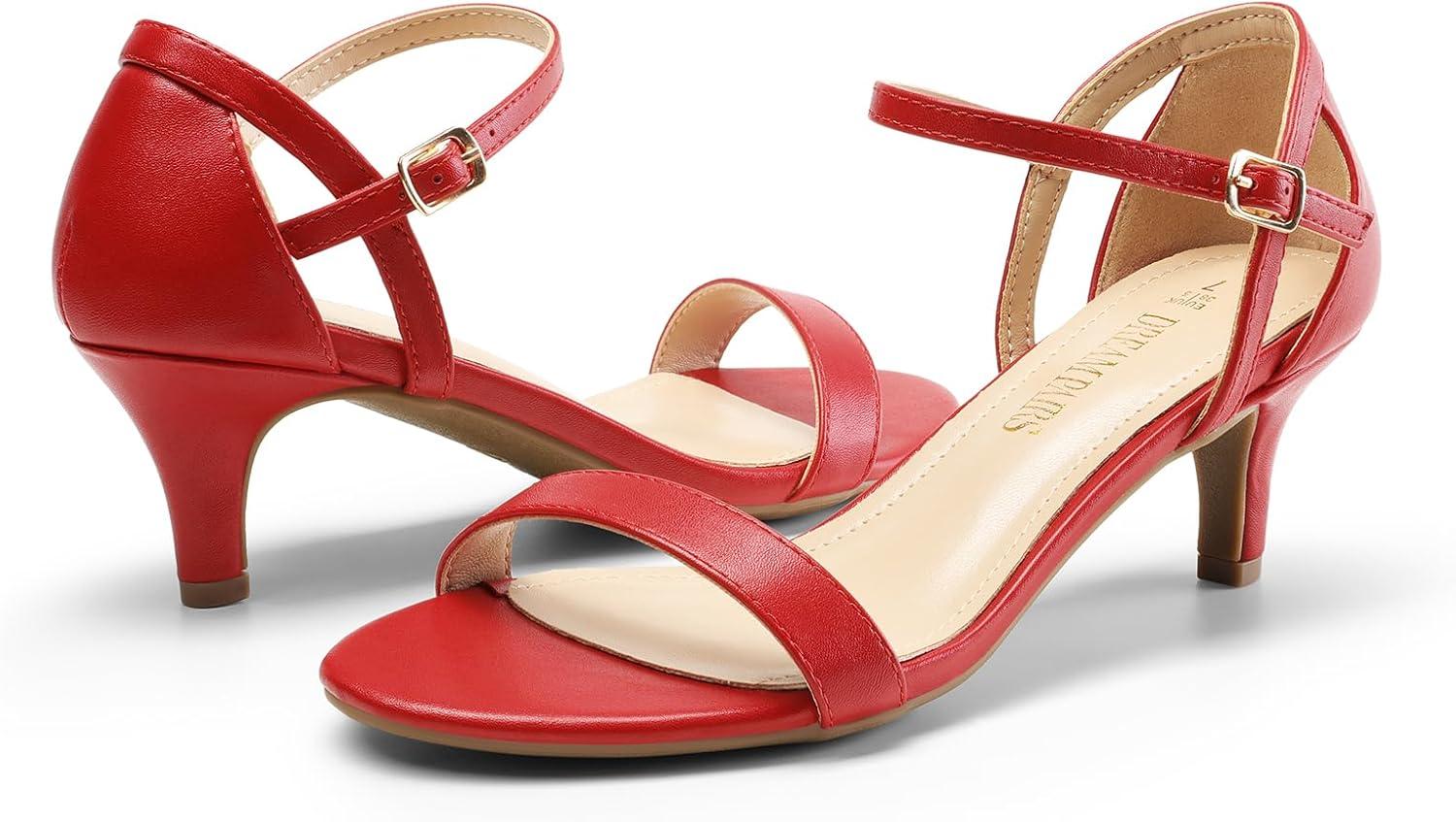 imageDREAM PAIRS Womens Lexii Fashion Stilettos Open Toe Pump Heel SandalsRedpu