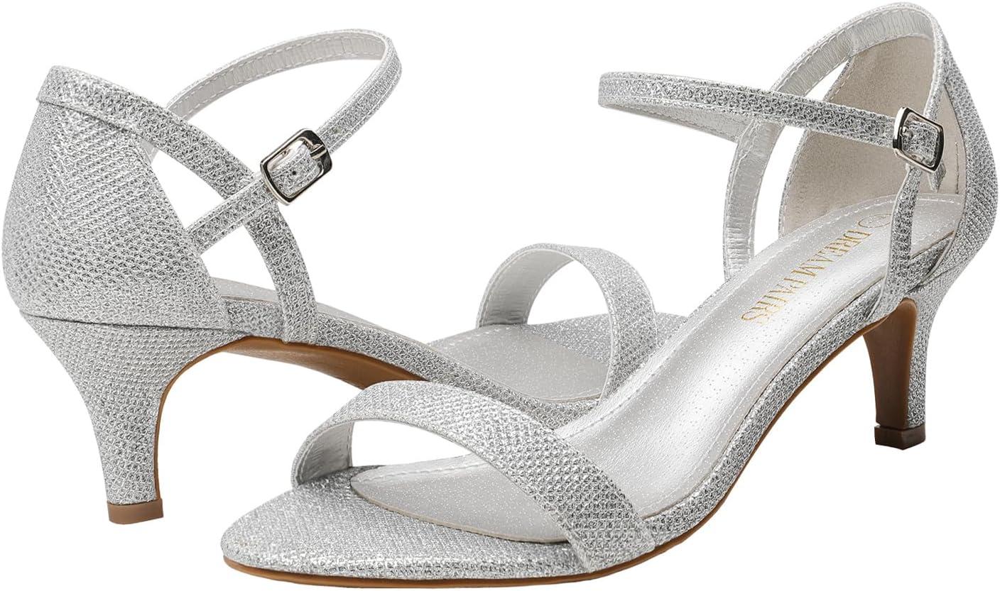 imageDREAM PAIRS Womens Lexii Fashion Stilettos Open Toe Pump Heel SandalsSilver Glitter