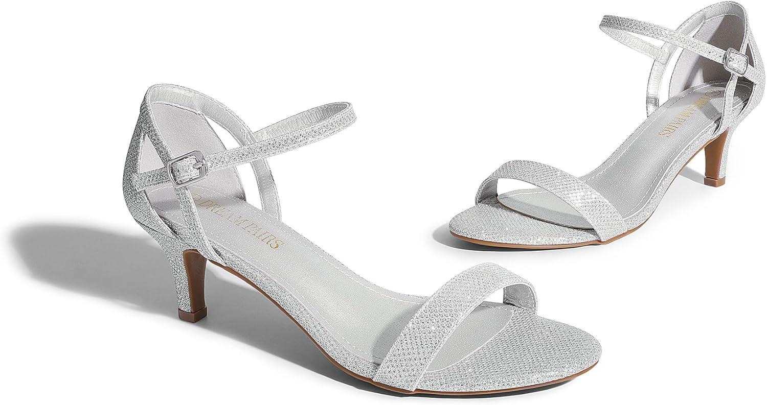 imageDREAM PAIRS Womens Lexii Fashion Stilettos Open Toe Pump Heel SandalsSilver Glitter
