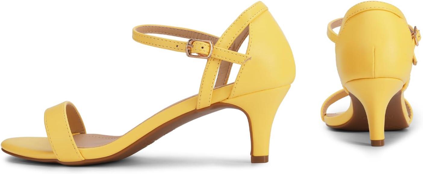 imageDREAM PAIRS Womens Lexii Fashion Stilettos Open Toe Pump Heel SandalsYellow Pu