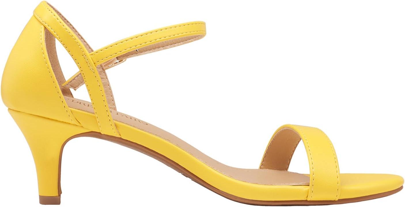 imageDREAM PAIRS Womens Lexii Fashion Stilettos Open Toe Pump Heel SandalsYellow Pu