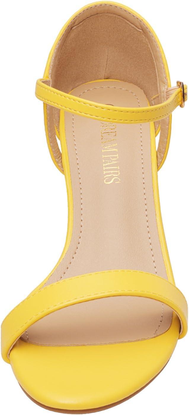 imageDREAM PAIRS Womens Lexii Fashion Stilettos Open Toe Pump Heel SandalsYellow Pu