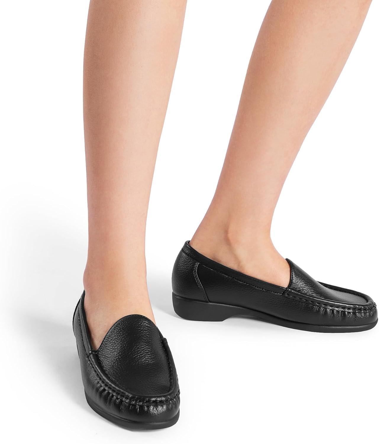 imageDREAM PAIRS Womens Loafers Slip On Casual Comfortable Lightweight Business Work Office Flat Shoes with Arch SupportBlack