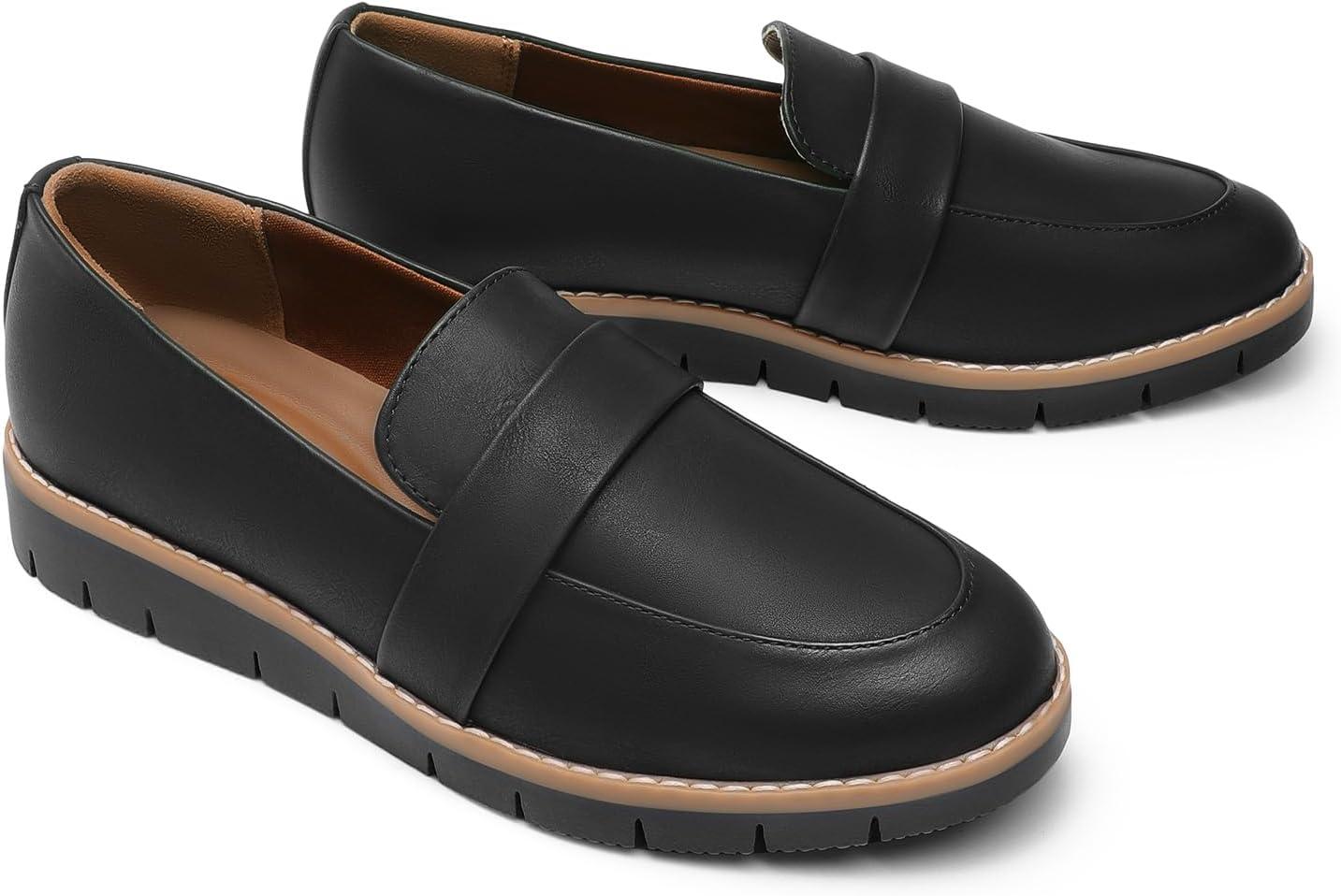 imageDREAM PAIRS Womens Loafers SlipOn Business Casual Work ShoesBlackpu