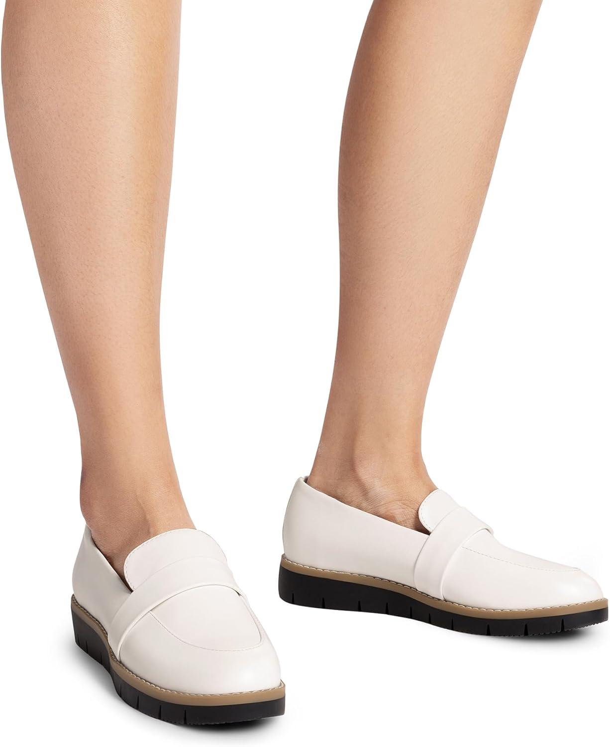 imageDREAM PAIRS Womens Loafers SlipOn Business Casual Work ShoesWhitepu