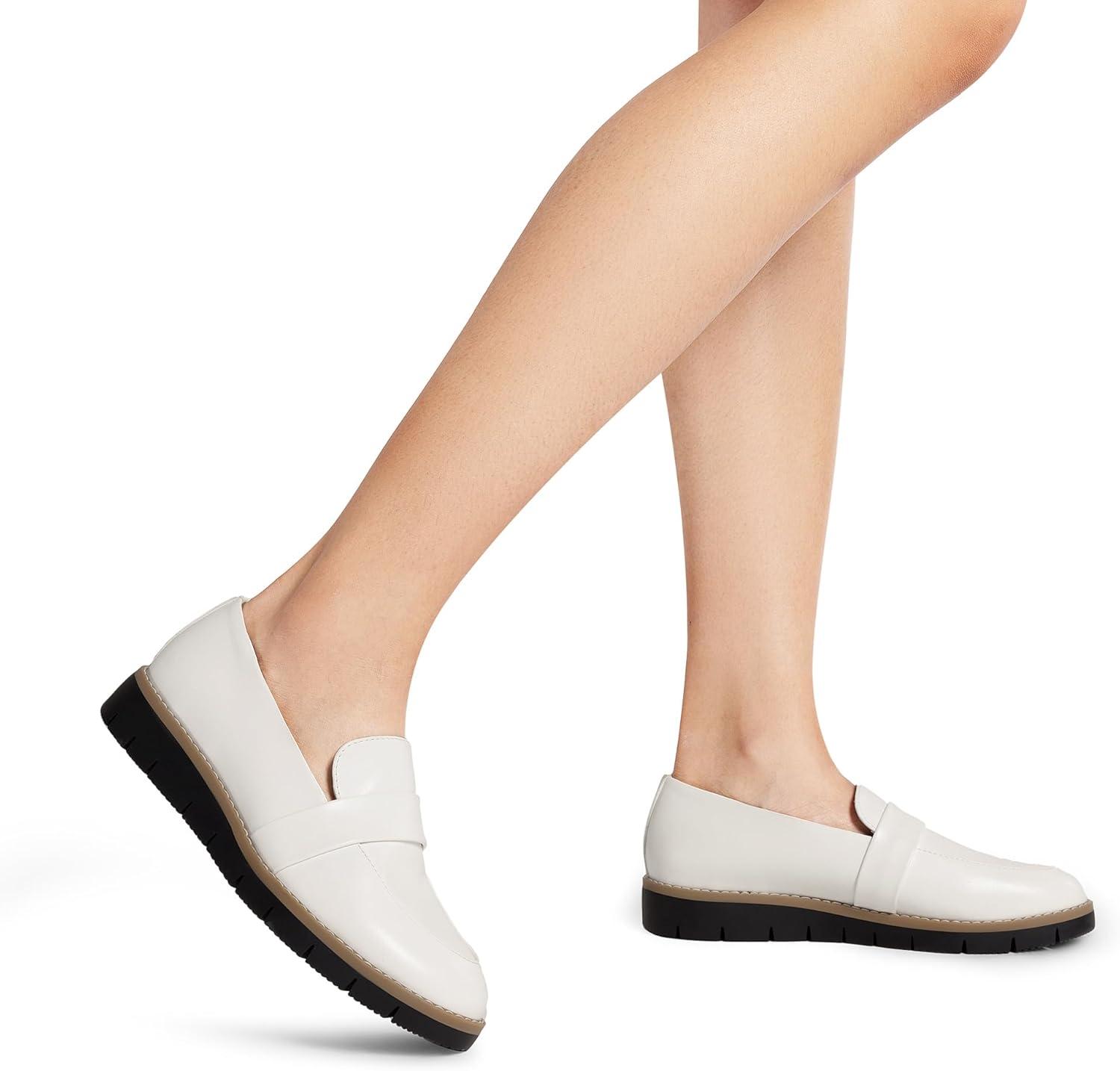 imageDREAM PAIRS Womens Loafers SlipOn Business Casual Work ShoesWhitepu