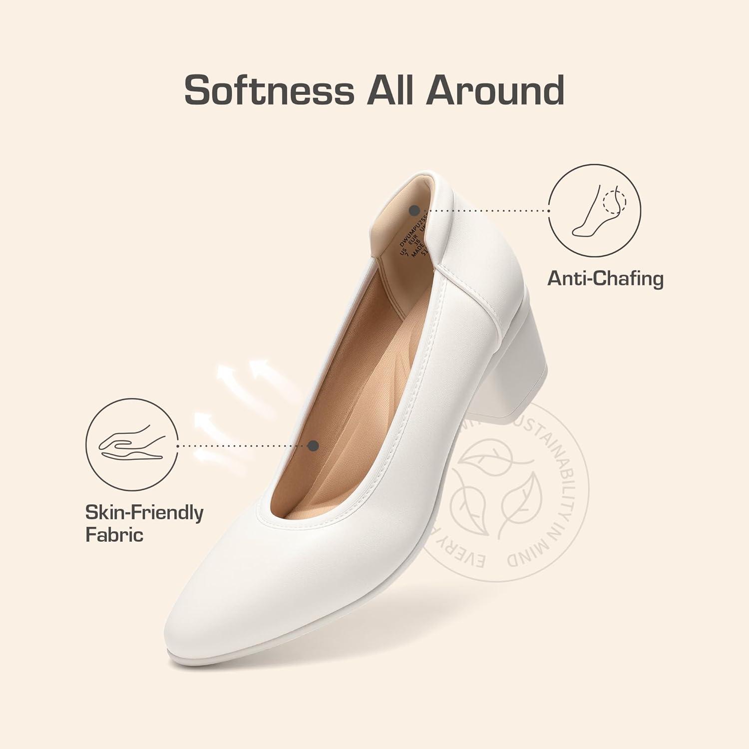 imageDREAM PAIRS Womens Low Chunky Block Heel Dress Shoes Closed Round Toe Comfortable Heels Work Wedding Office Pumps ShoesWhite
