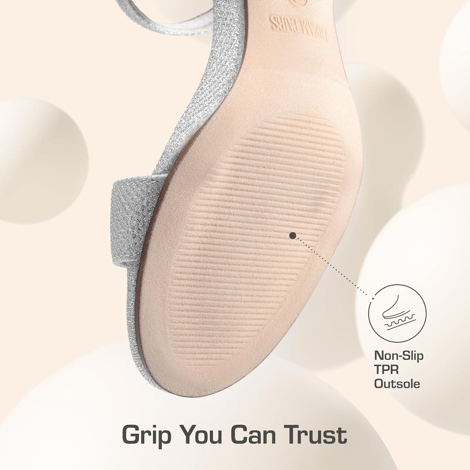 imageDREAM PAIRS Womens Low Heels Block Open Toe Ankle Strap Classic Short Chunky Sandals with Buckle for Daily Work Wedding PartySilverglitter