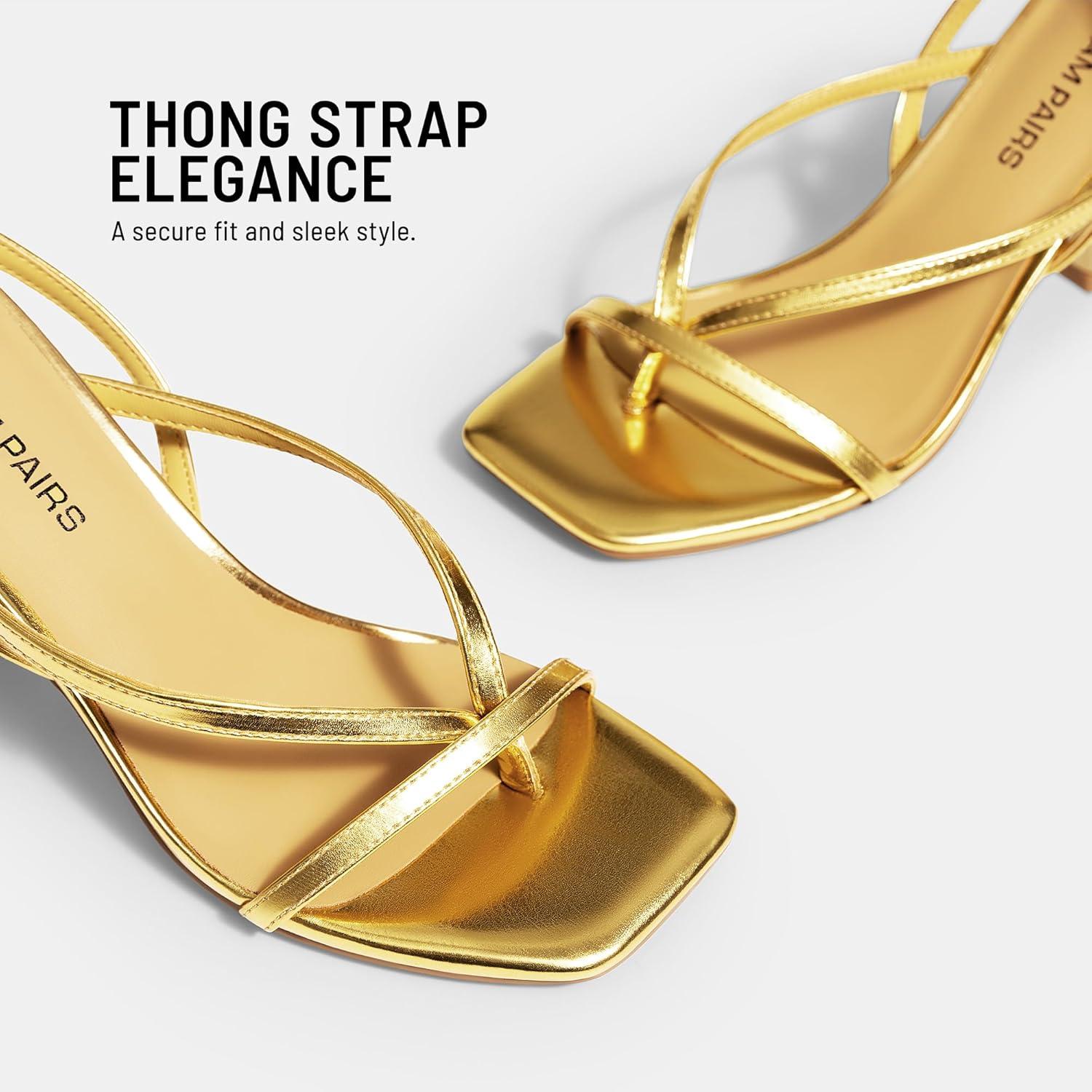 imageDREAM PAIRS Womens Low Kitten Heels Strappy Design with Lace Up Open Square Toe Thong Ankle Strap Shoes Fashionable Sexy Sylvestra Heeled Sandals for Dressy OccasionsGold