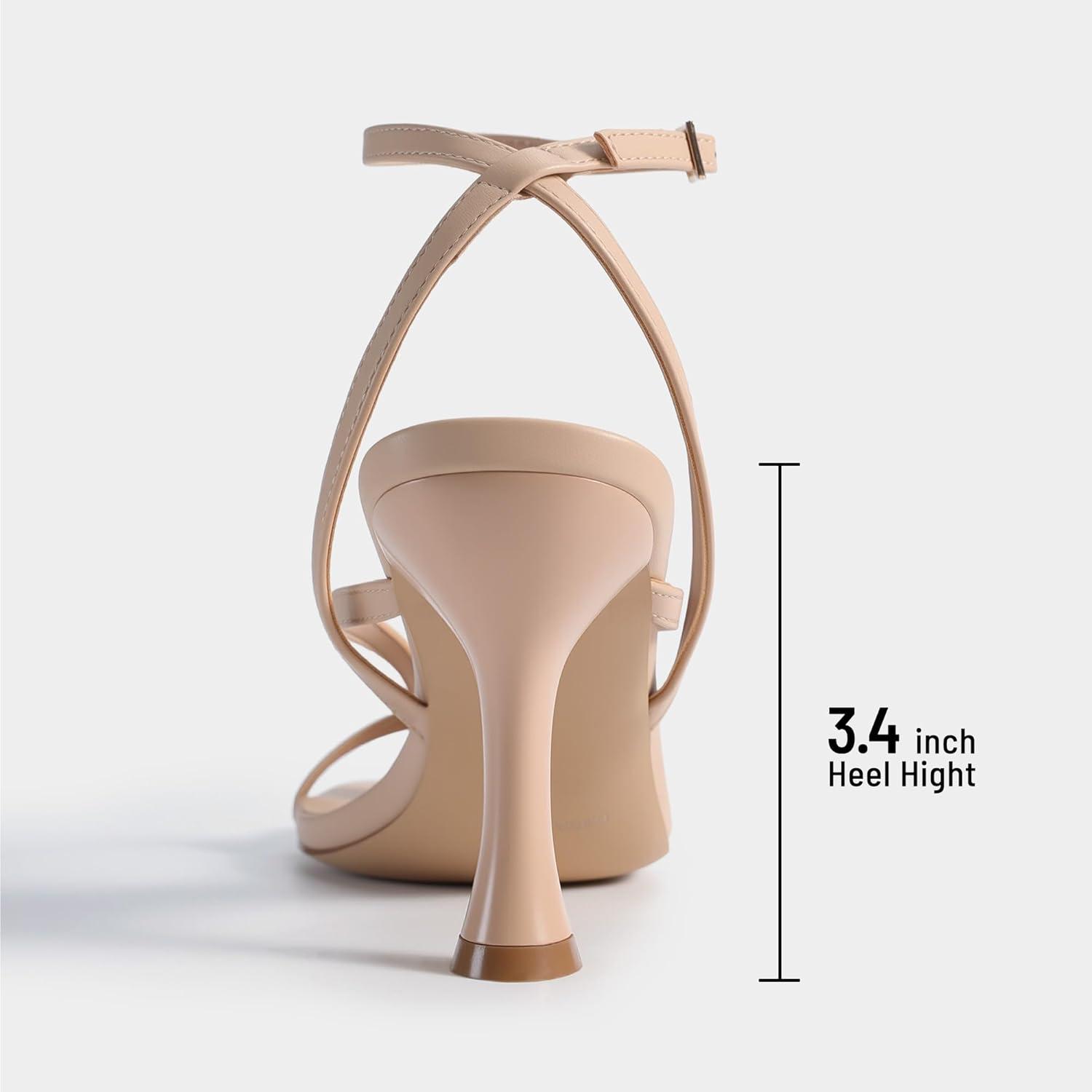 imageDREAM PAIRS Womens Low Kitten Heels Strappy Design with Lace Up Open Square Toe Thong Ankle Strap Shoes Fashionable Sexy Sylvestra Heeled Sandals for Dressy OccasionsNude