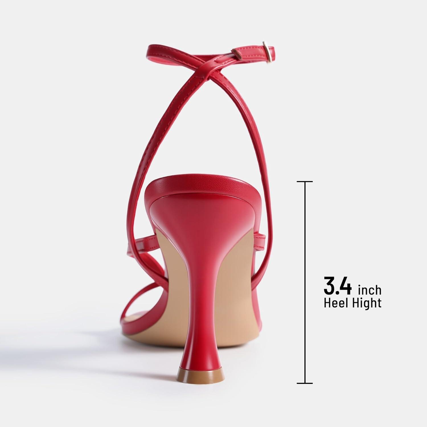 imageDREAM PAIRS Womens Low Kitten Heels Strappy Design with Lace Up Open Square Toe Thong Ankle Strap Shoes Fashionable Sexy Sylvestra Heeled Sandals for Dressy OccasionsRed