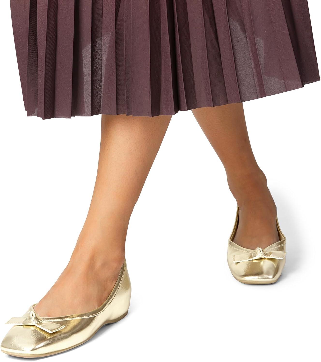 imageDREAM PAIRS Womens Low Wedge Dressy Flats Comfortable Square Toe Rhinestone Wedding ShoesGoldmetallic