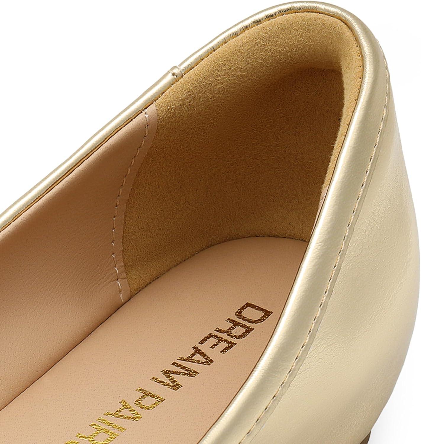 imageDREAM PAIRS Womens Low Wedge Dressy Flats Comfortable Square Toe Rhinestone Wedding ShoesGoldmetallic