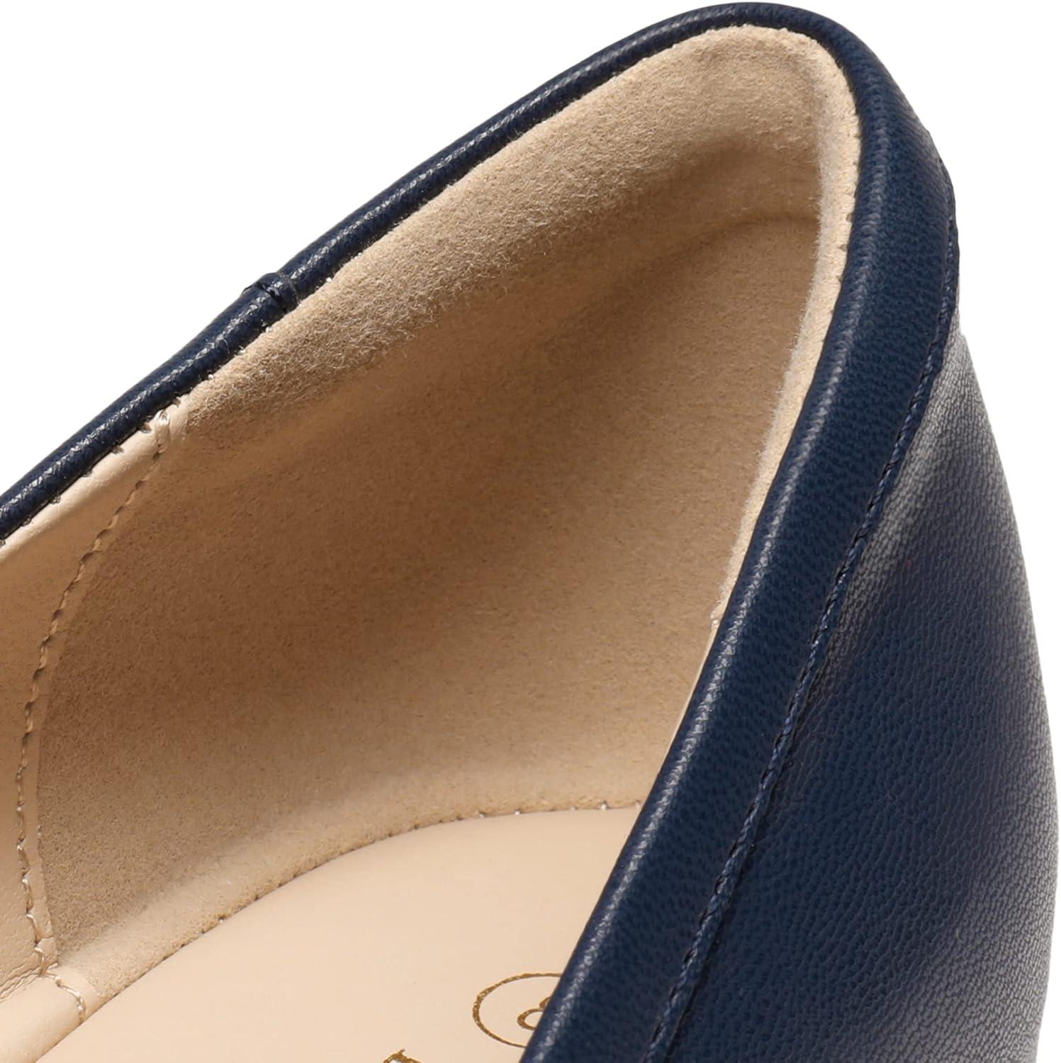 imageDREAM PAIRS Womens Low Wedge Dressy Flats Comfortable Square Toe Rhinestone Wedding ShoesNavy