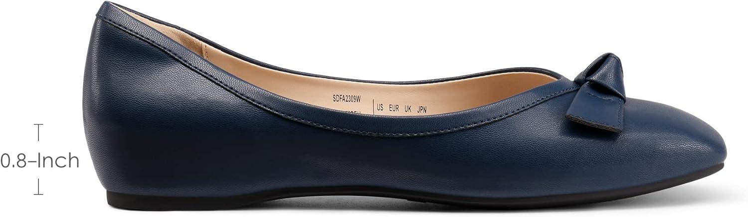 imageDREAM PAIRS Womens Low Wedge Dressy Flats Comfortable Square Toe Rhinestone Wedding ShoesNavy