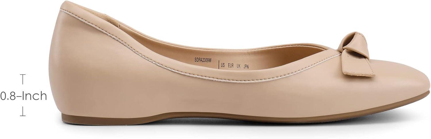 imageDREAM PAIRS Womens Low Wedge Dressy Flats Comfortable Square Toe Rhinestone Wedding ShoesNude