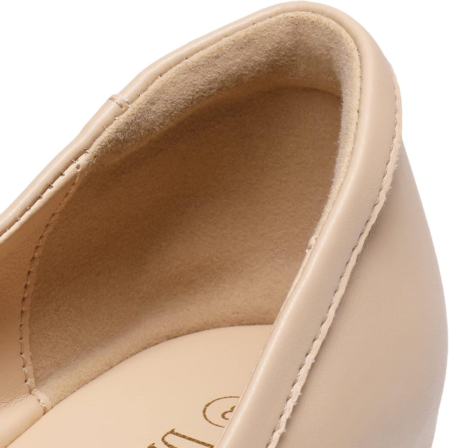 imageDREAM PAIRS Womens Low Wedge Dressy Flats Comfortable Square Toe Rhinestone Wedding ShoesNude