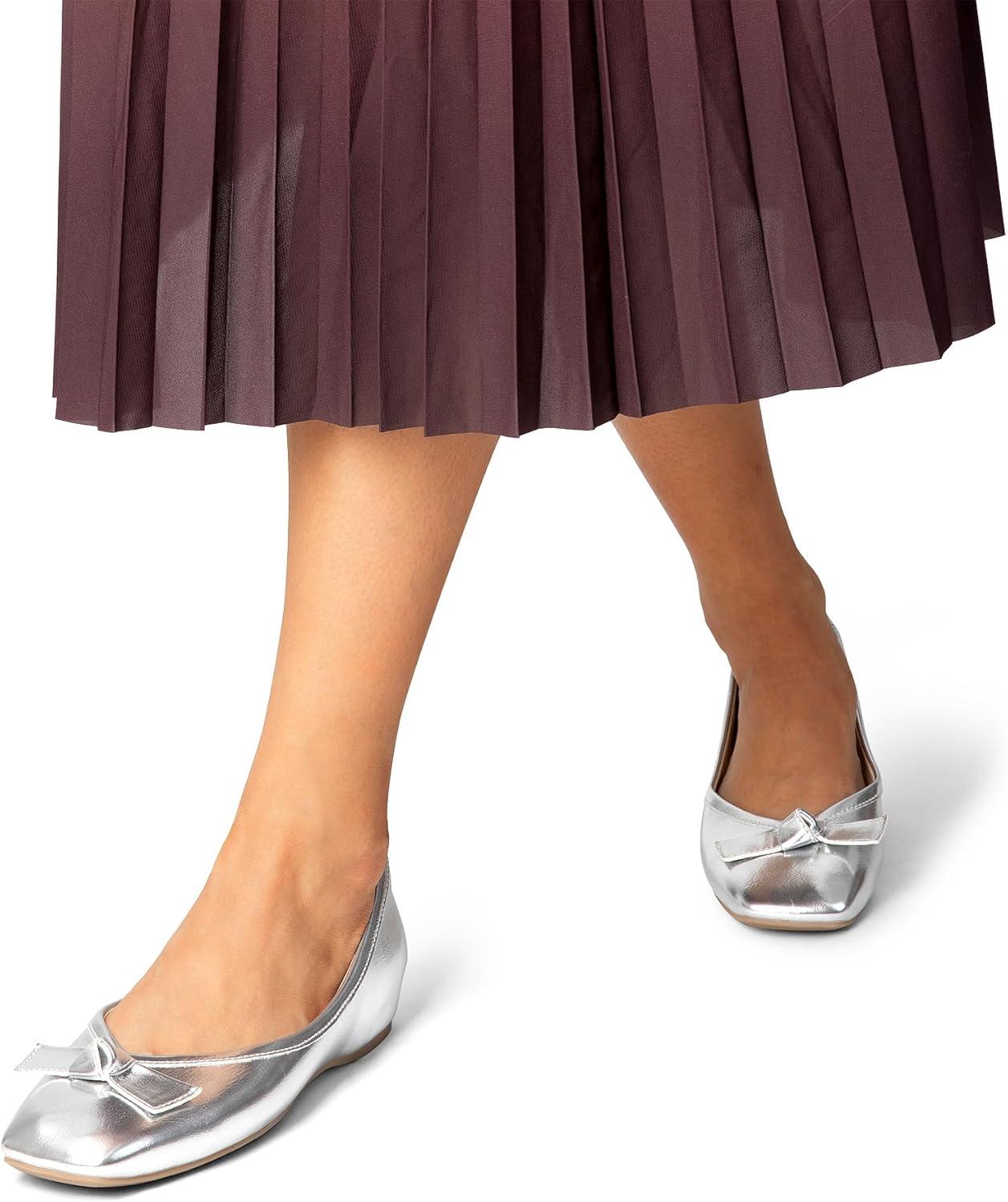 imageDREAM PAIRS Womens Low Wedge Dressy Flats Comfortable Square Toe Rhinestone Wedding ShoesSilvermetallic