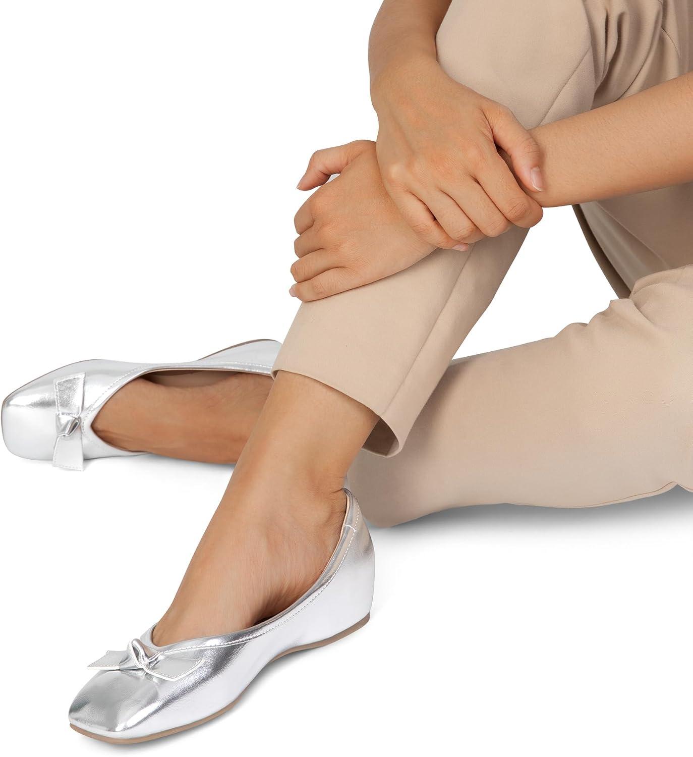 imageDREAM PAIRS Womens Low Wedge Dressy Flats Comfortable Square Toe Rhinestone Wedding ShoesSilvermetallic