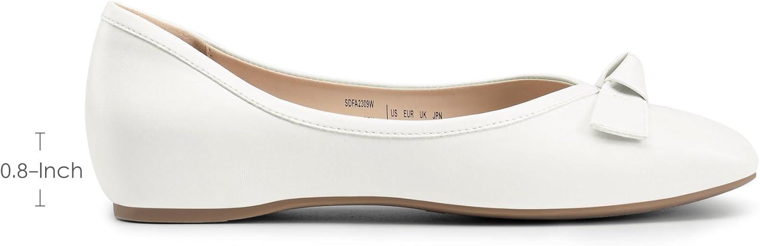 imageDREAM PAIRS Womens Low Wedge Dressy Flats Comfortable Square Toe Rhinestone Wedding ShoesWhite
