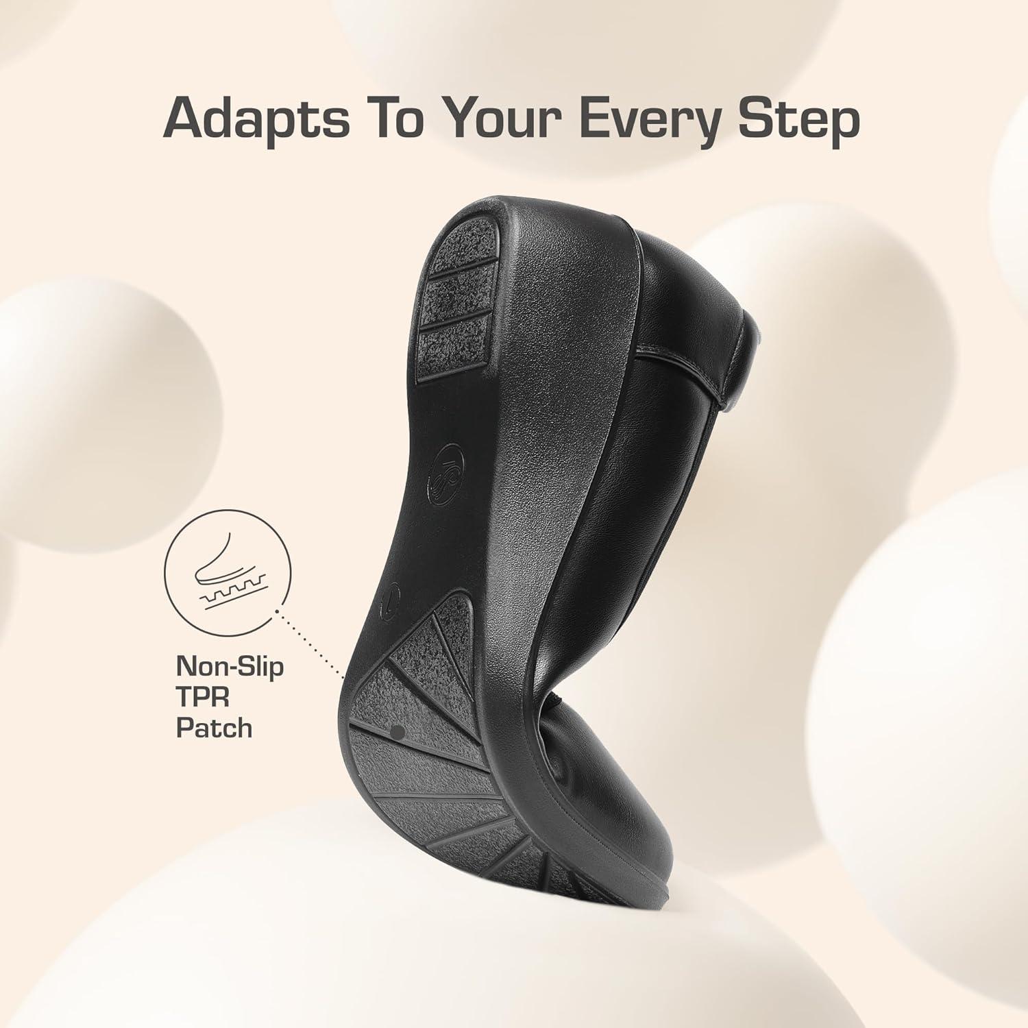 imageDREAM PAIRS Womens Low Wedges Heels Pumps Comfortable Slipon Round Toe Dress Work Shoes for Office BusinessBlack