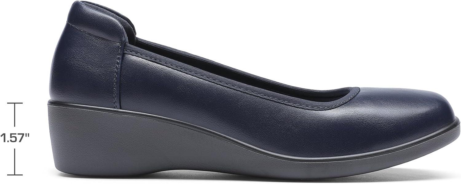 imageDREAM PAIRS Womens Low Wedges Heels Pumps Comfortable Slipon Round Toe Dress Work Shoes for Office BusinessNavy
