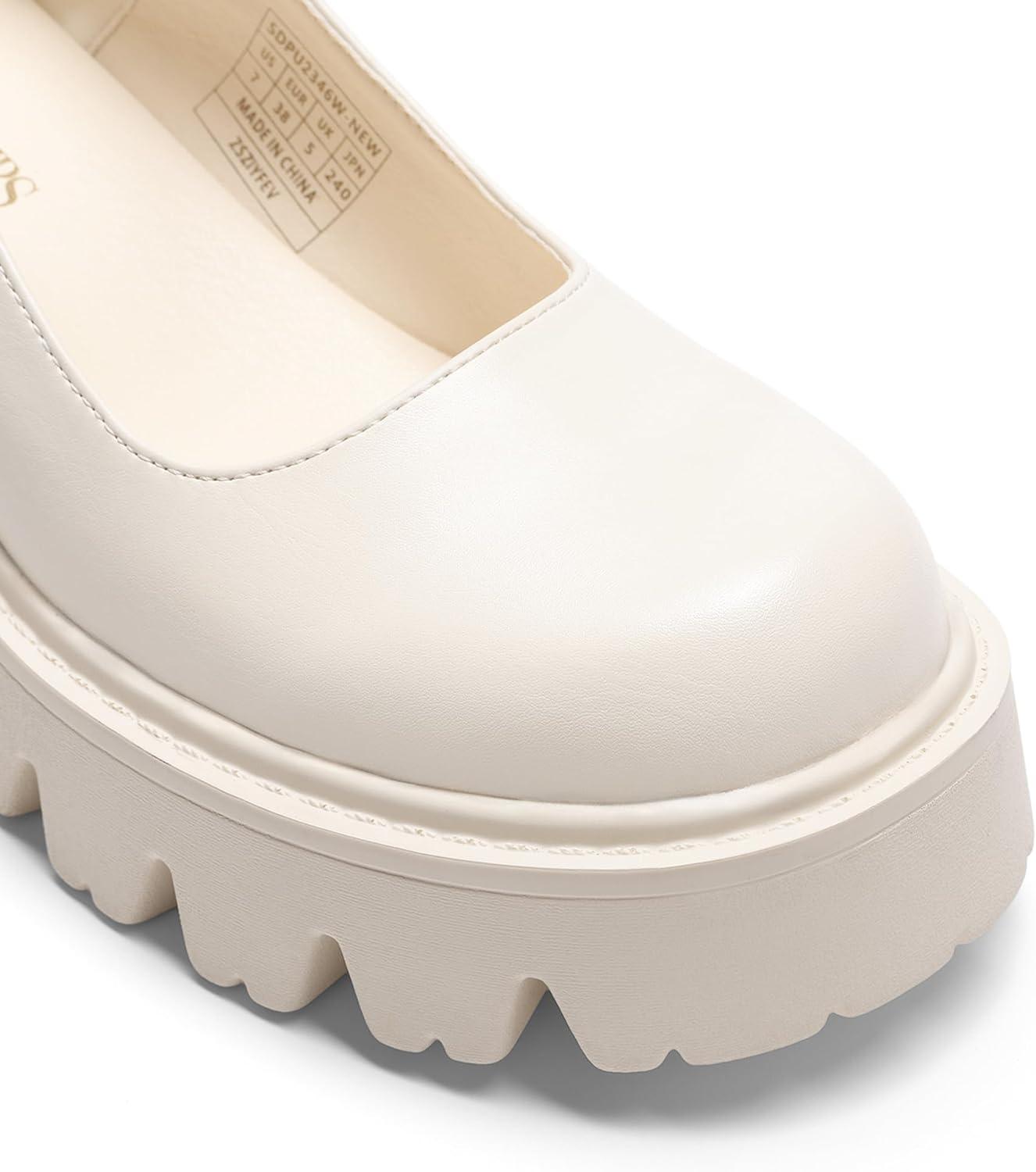 imageDREAM PAIRS Womens Mary Janes Shoes Platform Dress Low Heel Chunky Pumps Round Toe Ankle Strap Pumps Shoes Oxfords EstherBeige