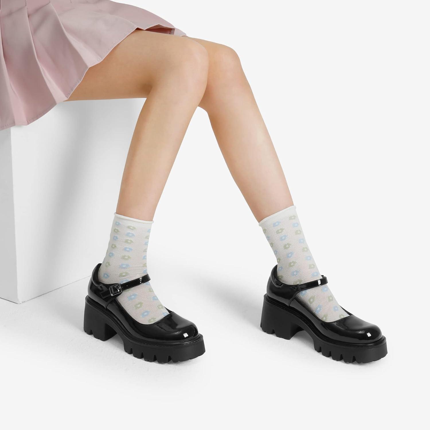 imageDREAM PAIRS Womens Mary Janes Shoes Platform Dress Low Heel Chunky Pumps Round Toe Ankle Strap Pumps Shoes Oxfords EstherBlack