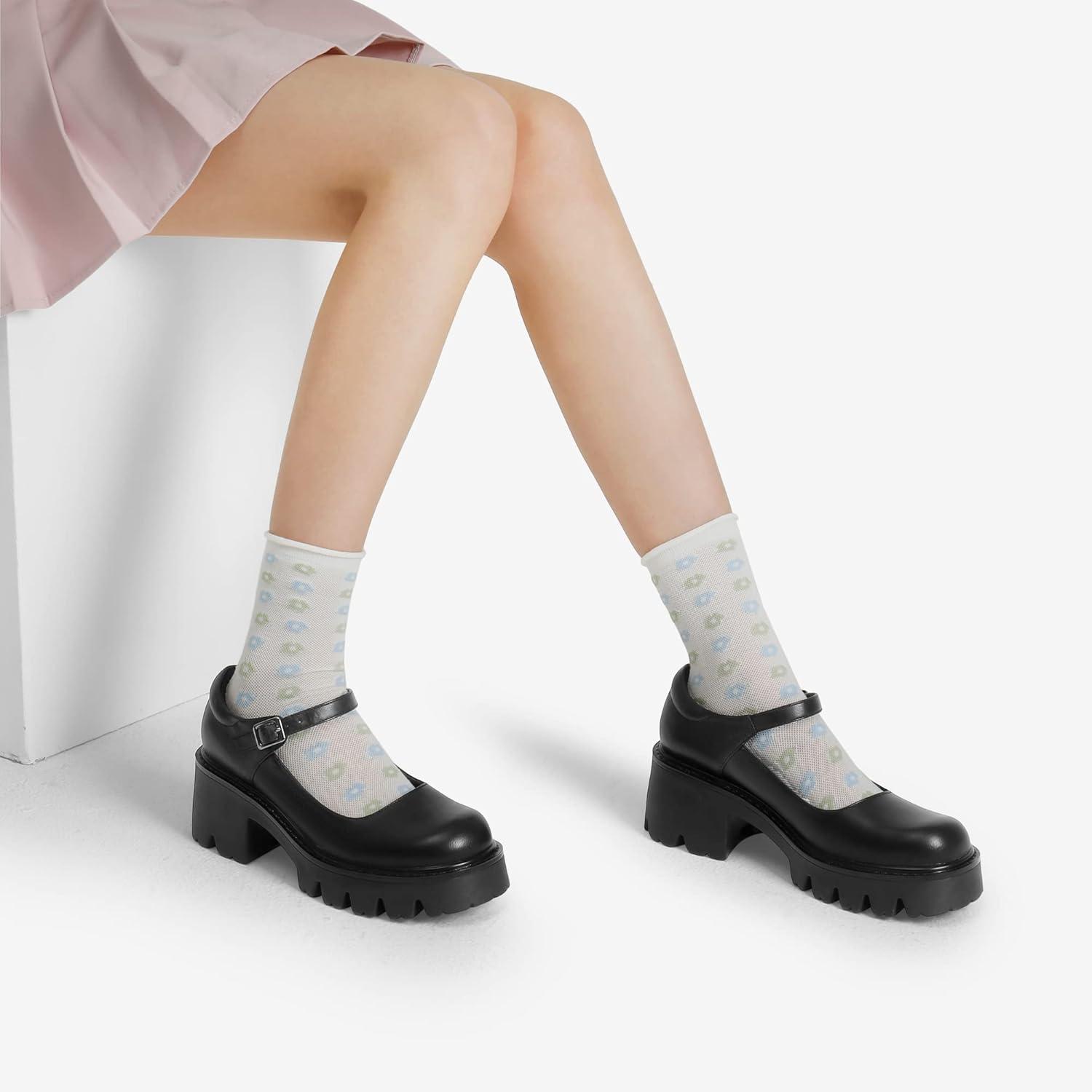 imageDREAM PAIRS Womens Mary Janes Shoes Platform Dress Low Heel Chunky Pumps Round Toe Ankle Strap Pumps Shoes Oxfords EstherBlackpu