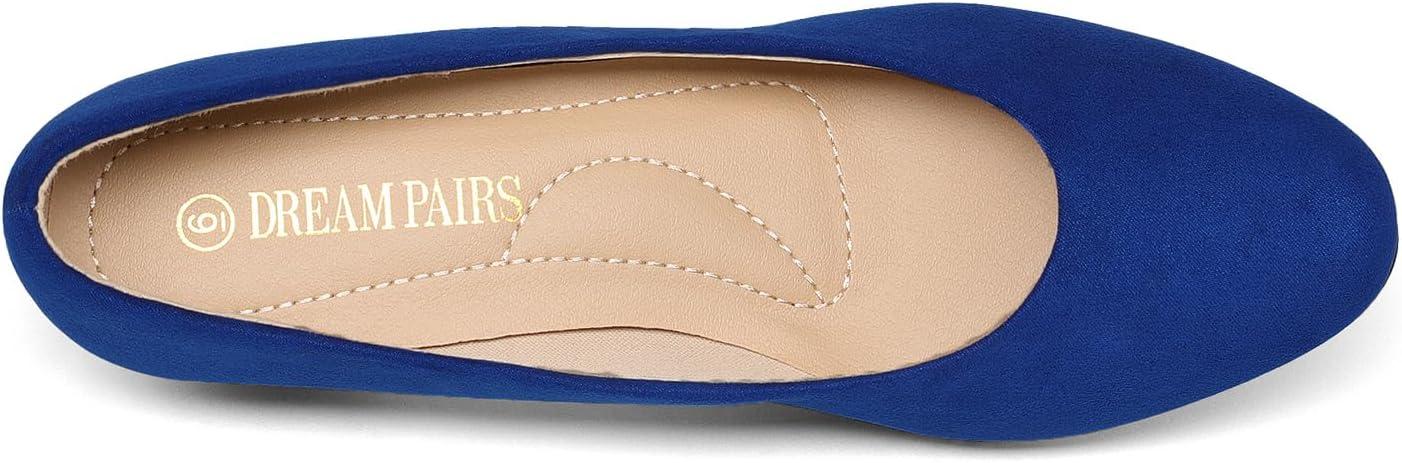 imageDREAM PAIRS Womens Mila Low Chunky Heel Pump ShoesRoyalBlue