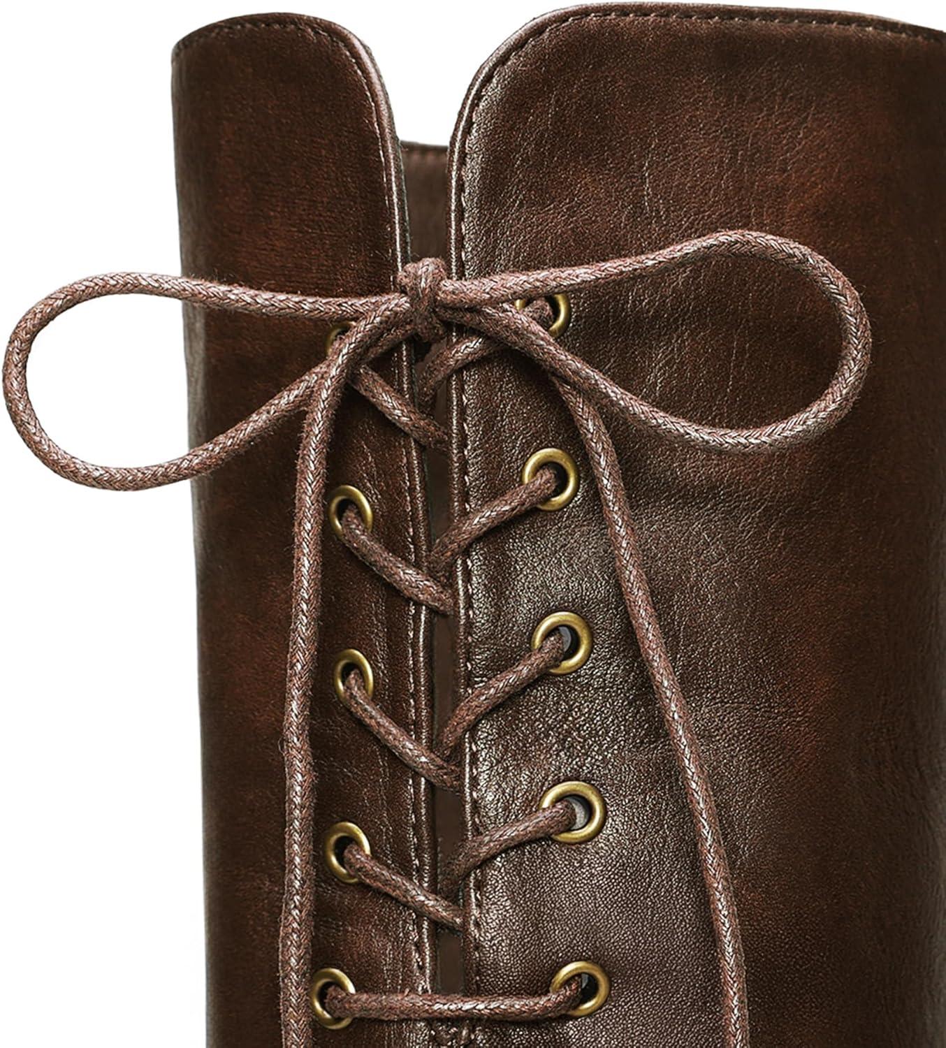 imageDREAM PAIRS Womens Over The Knee High Low Block Heel Riding Boots Uplace LeiBrown