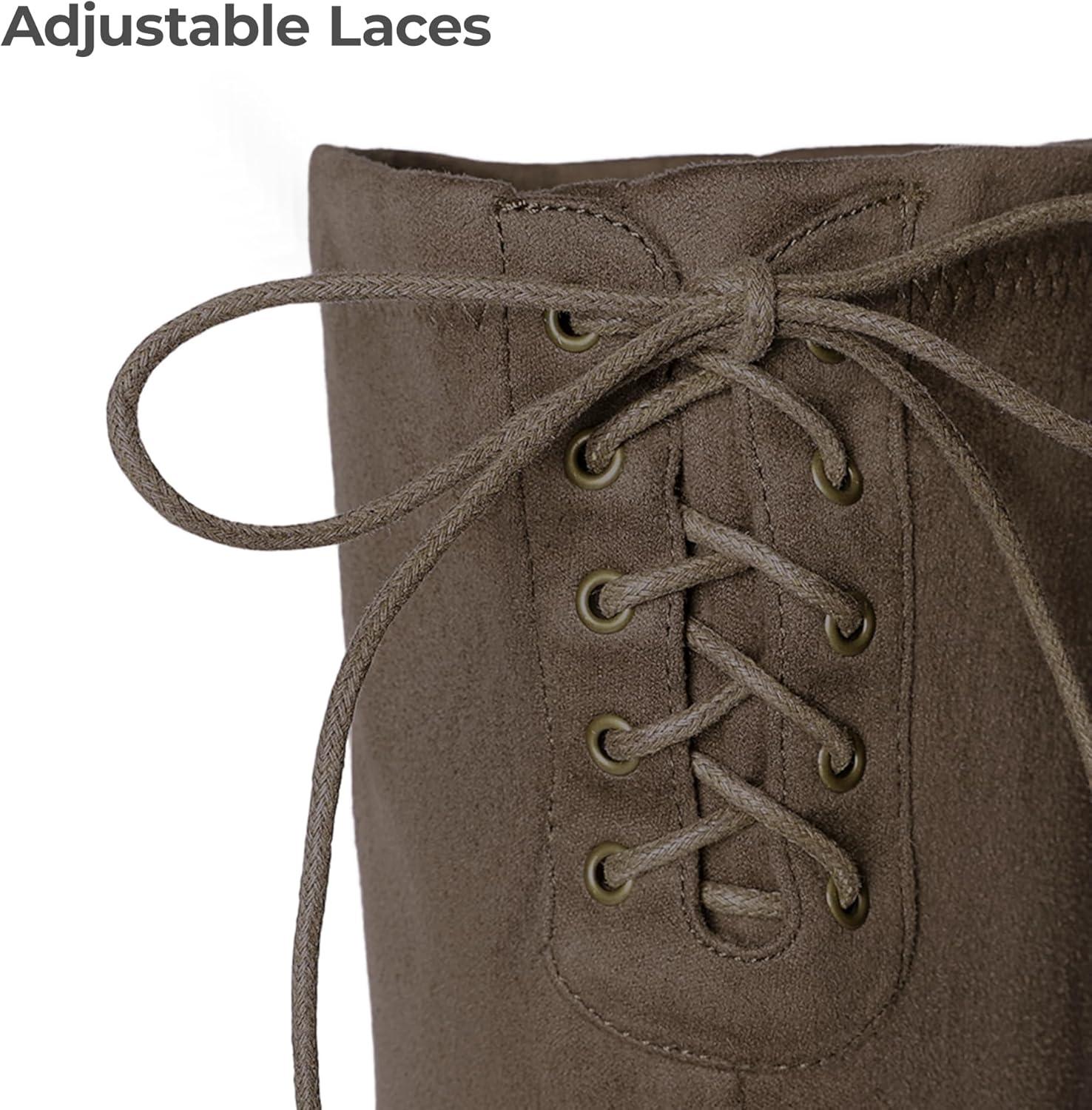 imageDREAM PAIRS Womens Over The Knee High Low Block Heel Riding Boots Uplace LeiKhaki