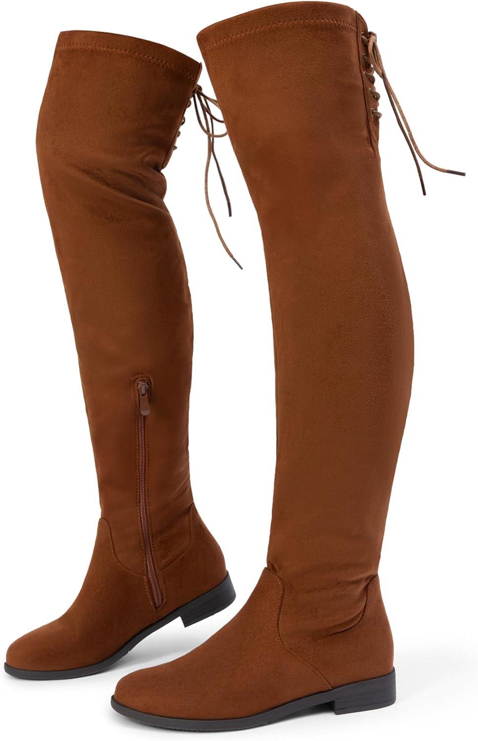 imageDREAM PAIRS Womens Over The Knee High Low Block Heel Riding Boots Uplace LeiTanlace