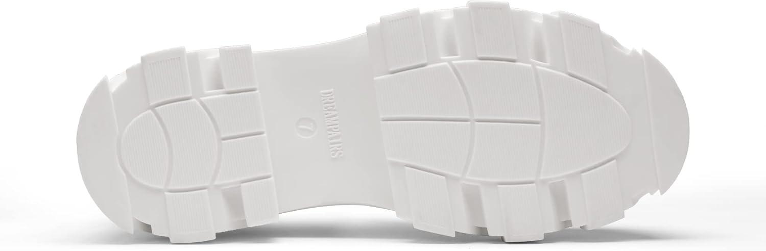 imageDREAM PAIRS Womens Over The Knee Platform Thigh High Boots Long Stretch Soft Chunky Lug Sole Fall BootsWhitePu