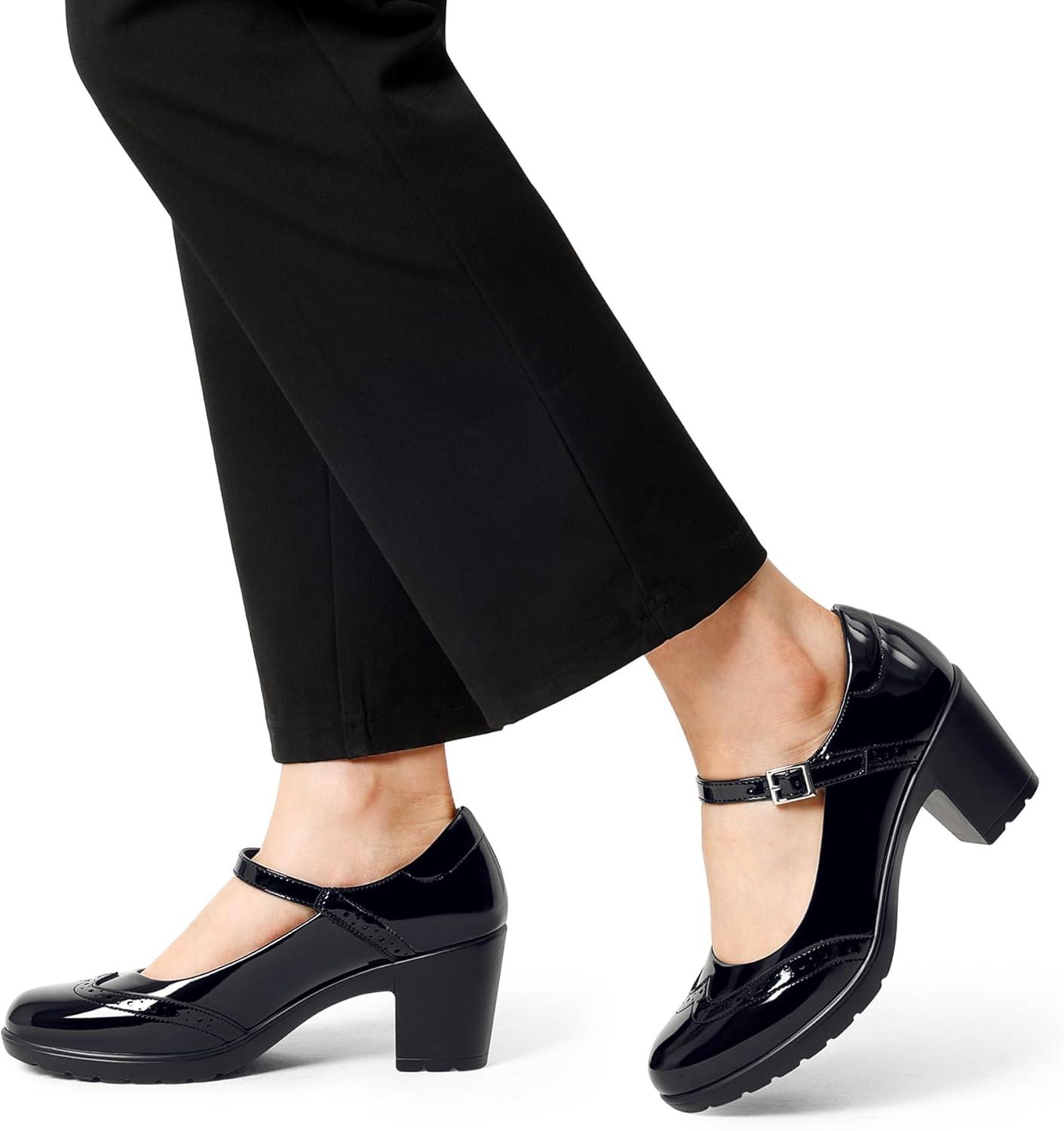 imageDREAM PAIRS Womens Oxfords Mary Jane Dress Shoes Heels for WomenBlackpat