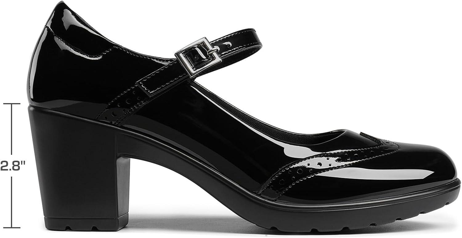imageDREAM PAIRS Womens Oxfords Mary Jane Dress Shoes Heels for WomenBlackpat