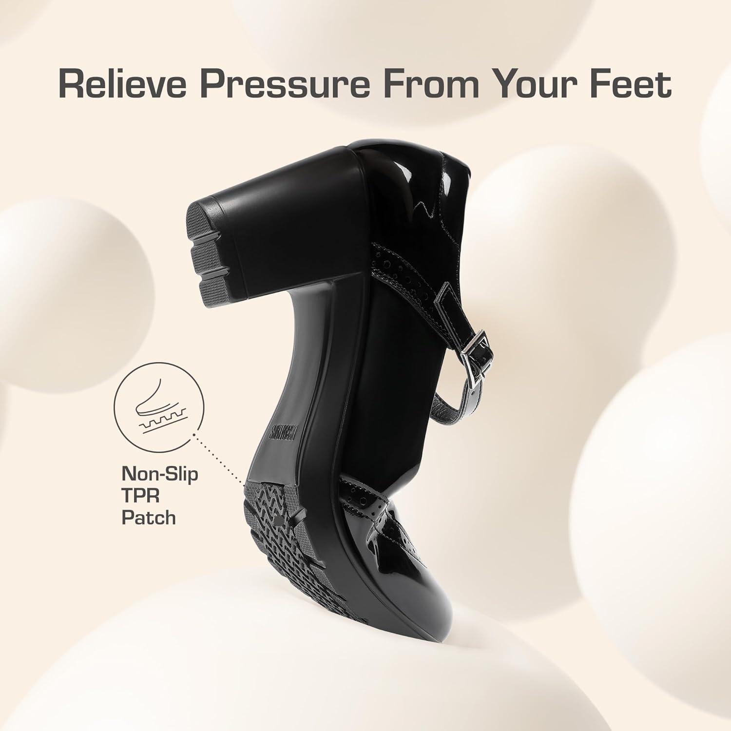 imageDREAM PAIRS Womens Oxfords Mary Jane Dress Shoes Heels for WomenBlackpat