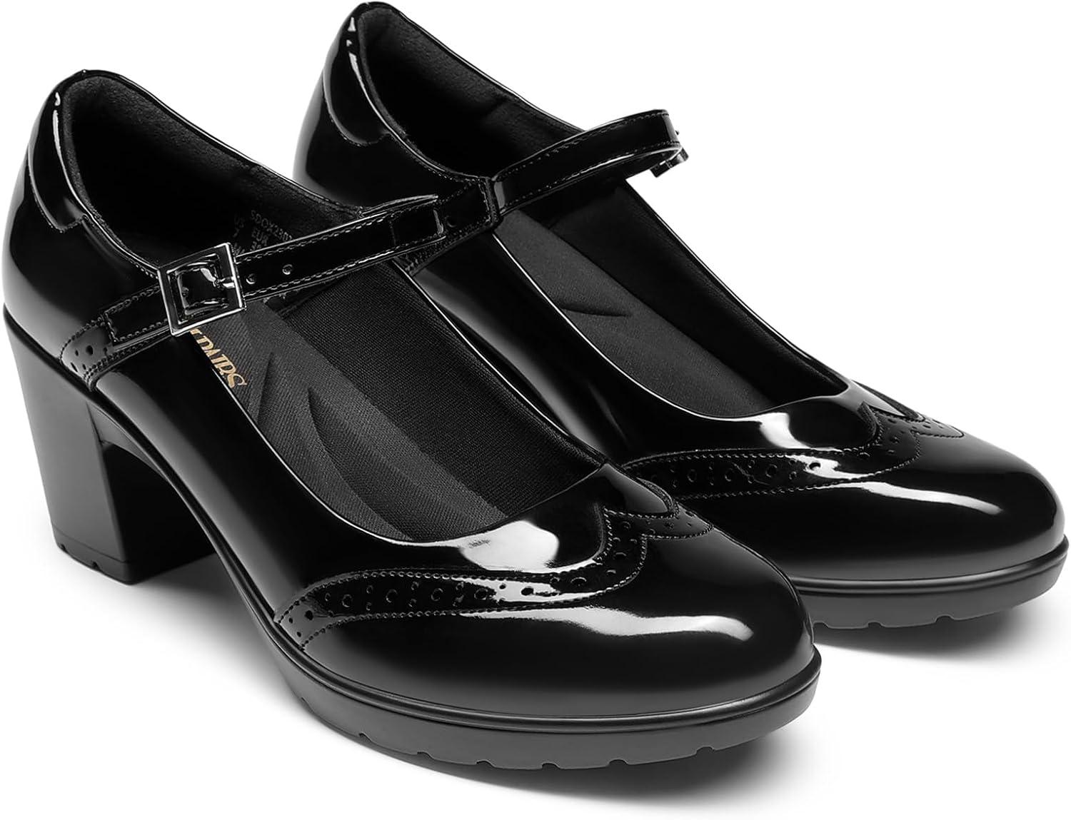 imageDREAM PAIRS Womens Oxfords Mary Jane Dress Shoes Heels for WomenBlackpat