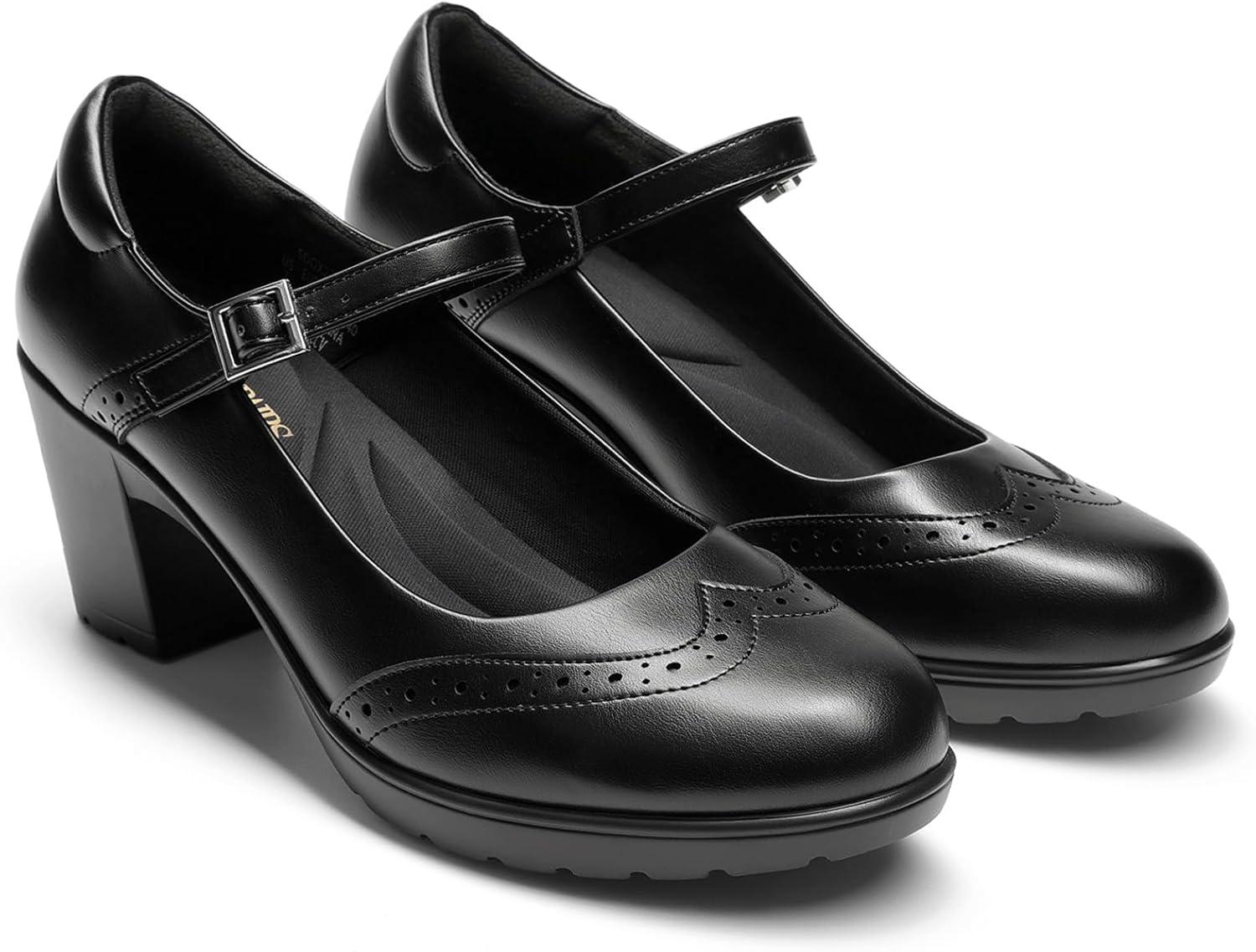 imageDREAM PAIRS Womens Oxfords Mary Jane Dress Shoes Heels for WomenBlackpu