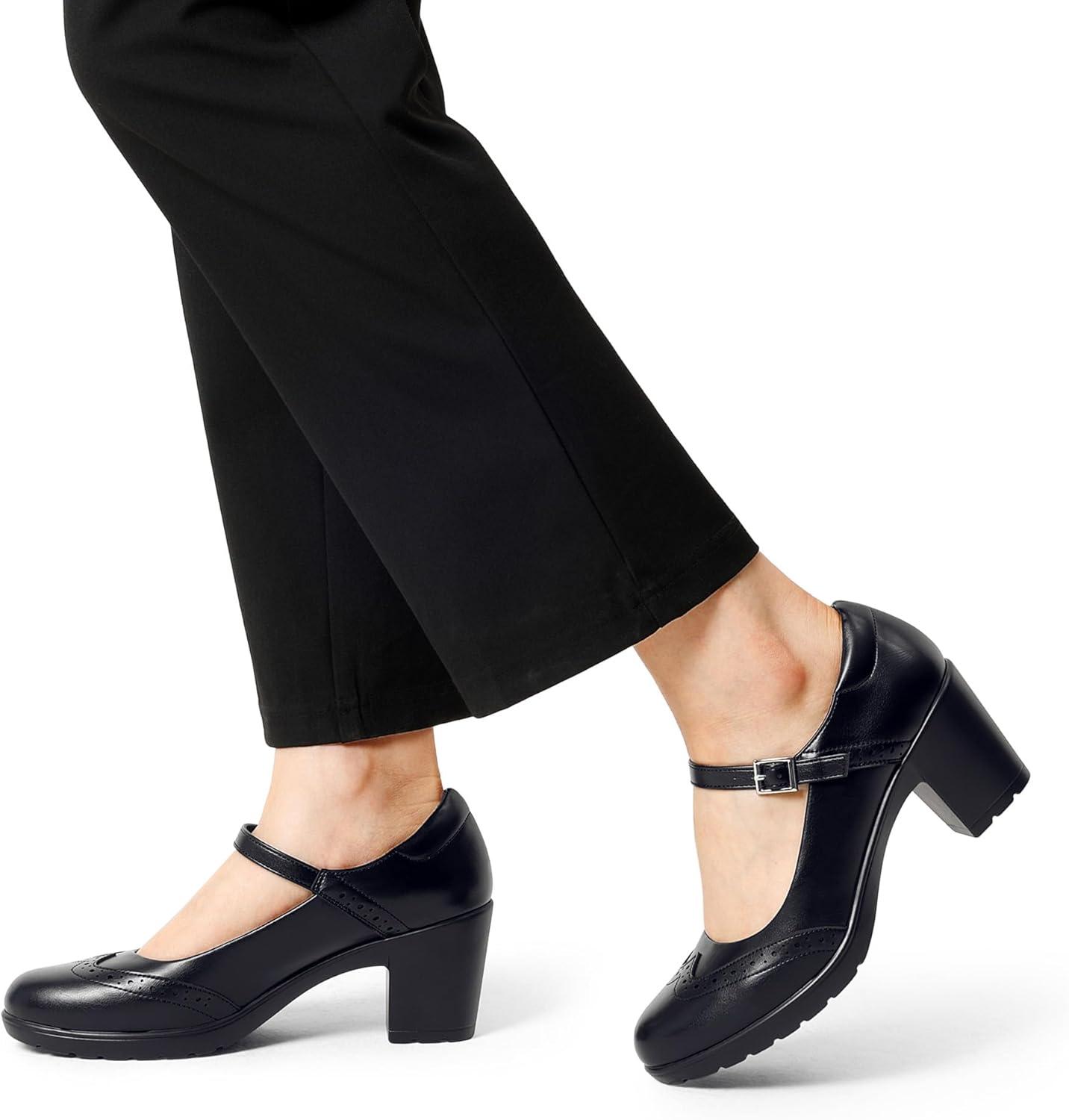 imageDREAM PAIRS Womens Oxfords Mary Jane Dress Shoes Heels for WomenBlackpu