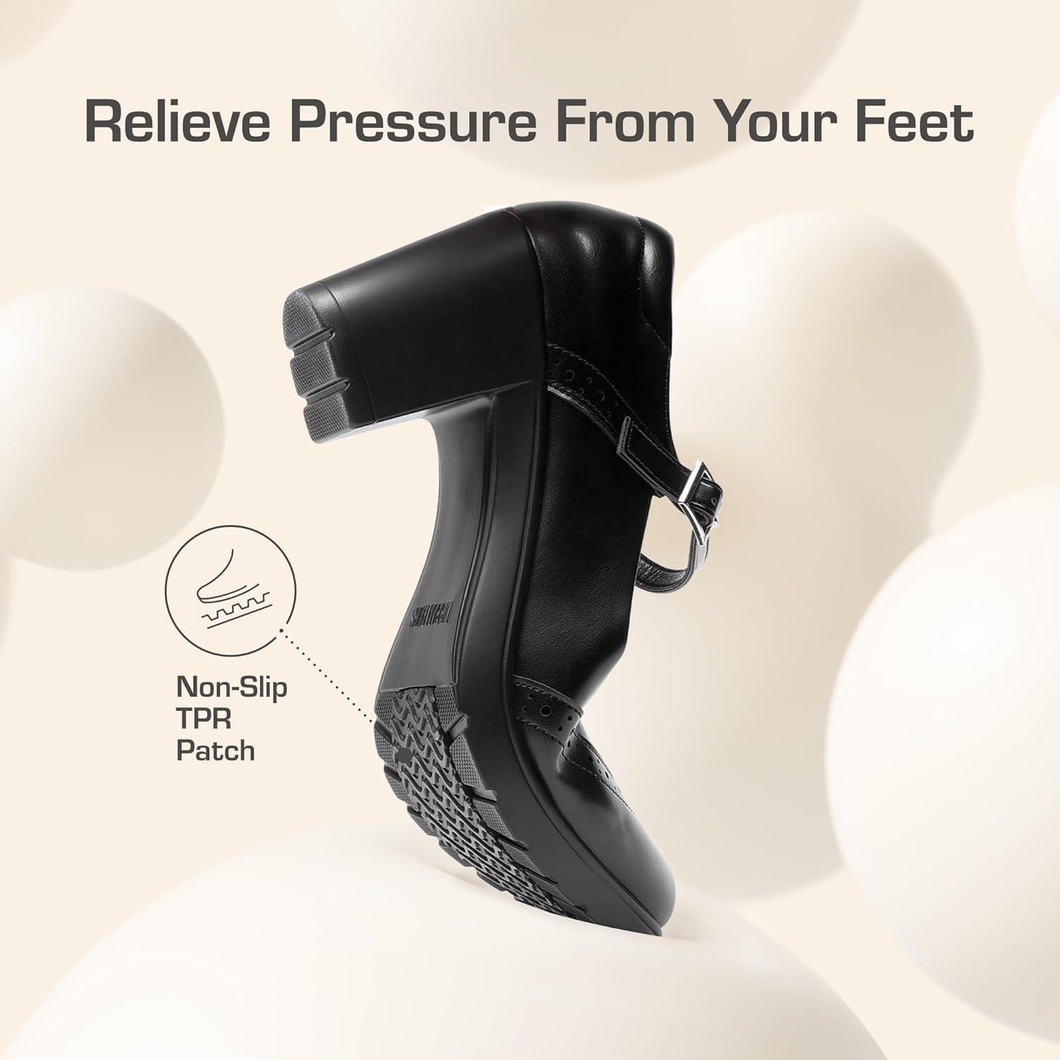 imageDREAM PAIRS Womens Oxfords Mary Jane Dress Shoes Heels for WomenBlackpu