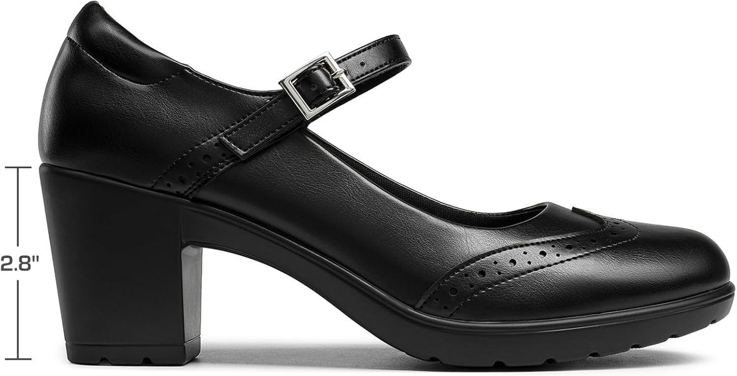 imageDREAM PAIRS Womens Oxfords Mary Jane Dress Shoes Heels for WomenBlackpu
